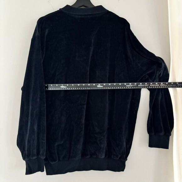 Vintage Norm Thompson Velvet Henley Sweater Mens XXL 90s Soft Velour - Picture 7 of 8